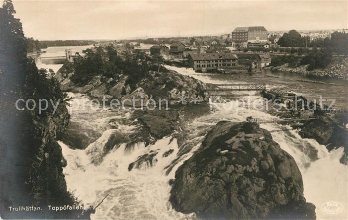 Trollhaettan Toppoefallen Wasserfaelle