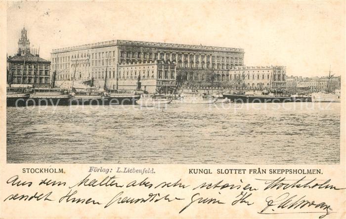 Stockholm Kungl Slottet fran Skeppsholmen