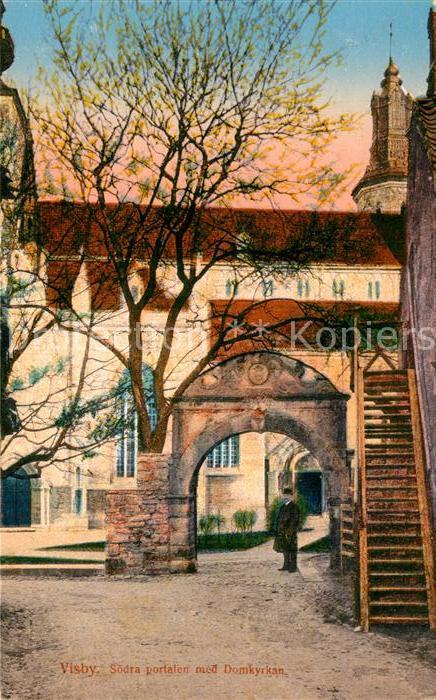 Visby Soedra portalen med Domkyrkan