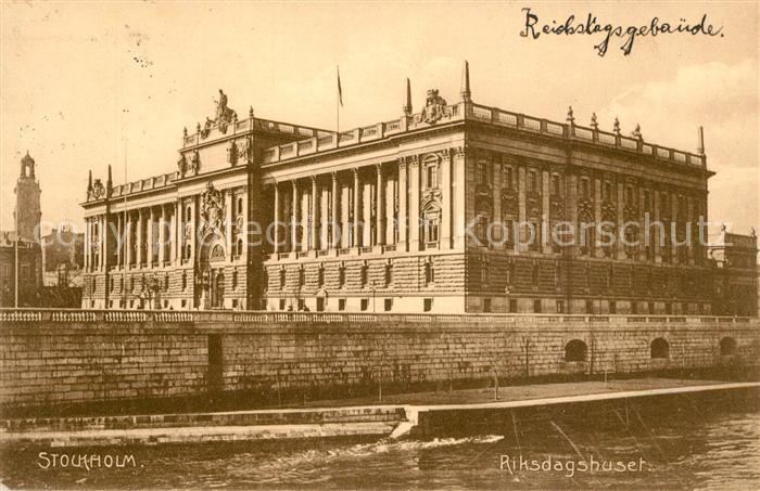 Stockholm Riksdagshuset Parlament Gebaeude