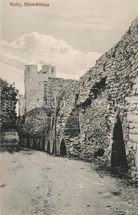 Visby Silverhaettan Stadtmauer Ruinen