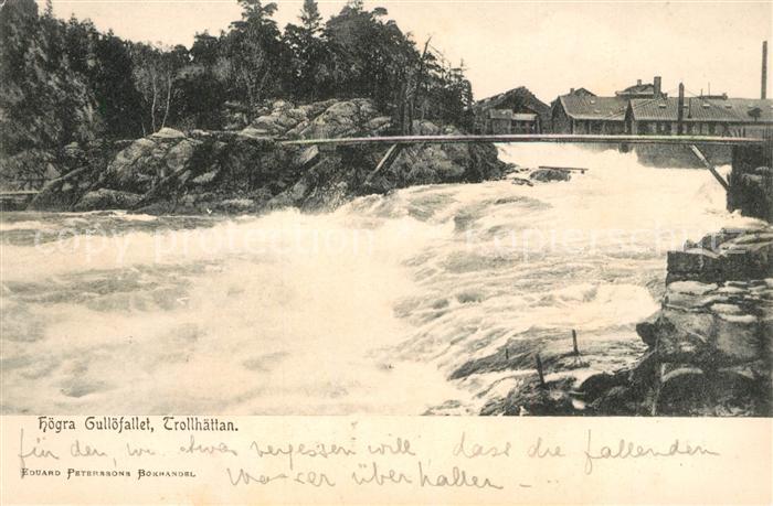Trollhaettan Hoegra Gulloefallet Wasserfaelle