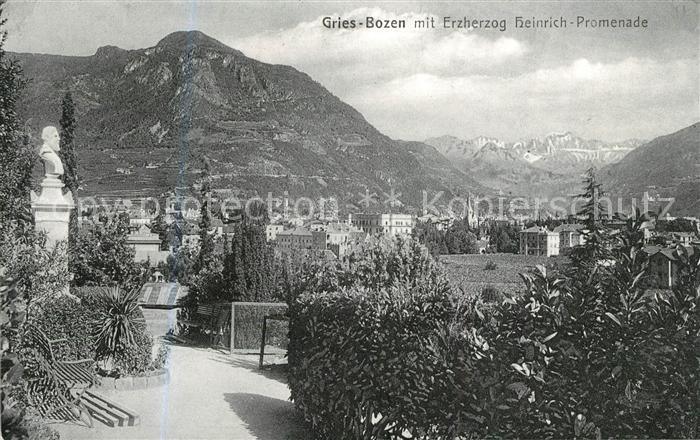 Gries-Quirein Bozen Erzherzog Heinrich Promenade Denkmal Bueste Dolomiten