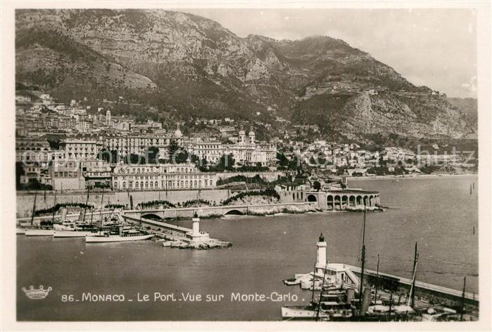 Monaco Le Port vue sur Monte Carlo