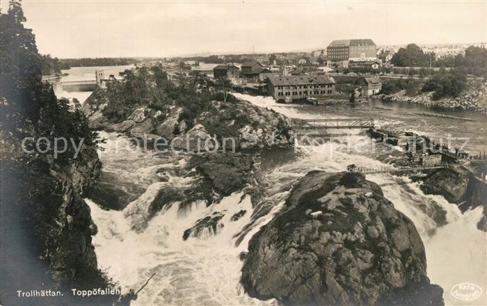Trollhaettan Toppoefallen Wasserfaelle