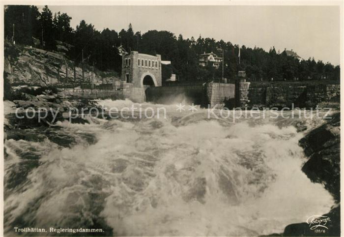 Trollhaettan Regleringsdammen Damm Wasserfall