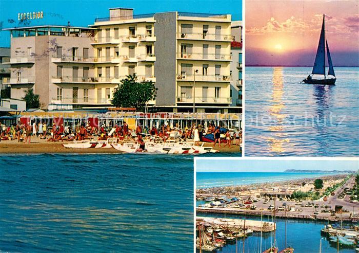 Riccione Hotel Excelsior Segelboot Sonnenuntergang Hafen