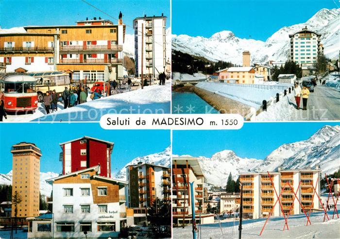 Madesimo Teilansichten Hotels im Winter