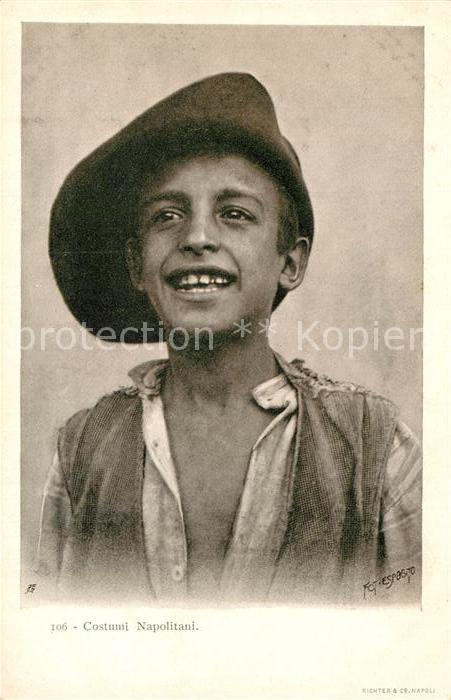 Napoli Neapel Costumi Trachten Junger Mann