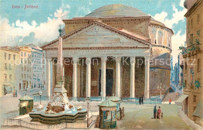 Roma Rom Pantheon Bauwerk Kuenstlerkarte