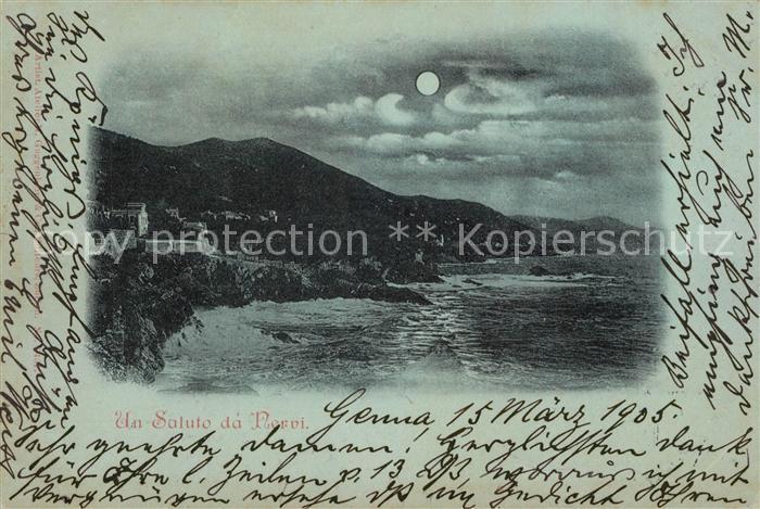 Nervi Kuestenpanorama im Mondschein