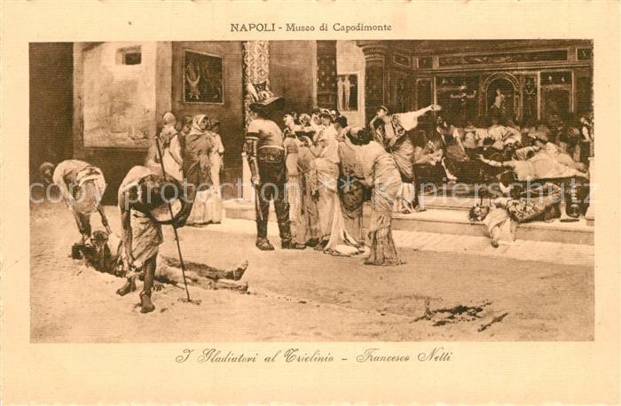 Napoli Neapel Museo di Capodimonte I Gladiatori al triclinio Francesco Netti