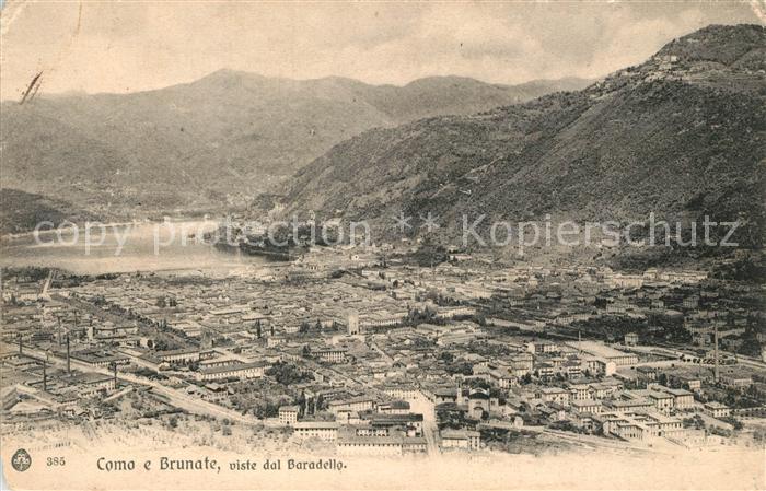Como Lago di Como e Brunate viste dal Baradello