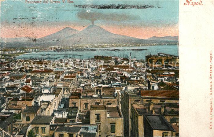 Napoli Neapel Panorama dal Corso Vittorio Emanuele Vesuvio Vulkan Vesuv