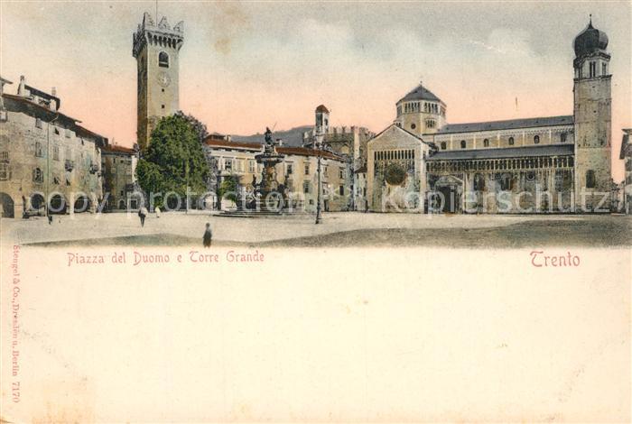 Trento Piazza del Duomo e Torre Grande