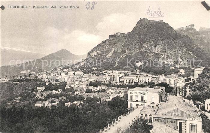 Taormina Sizilien Panorama del Teatro Creco