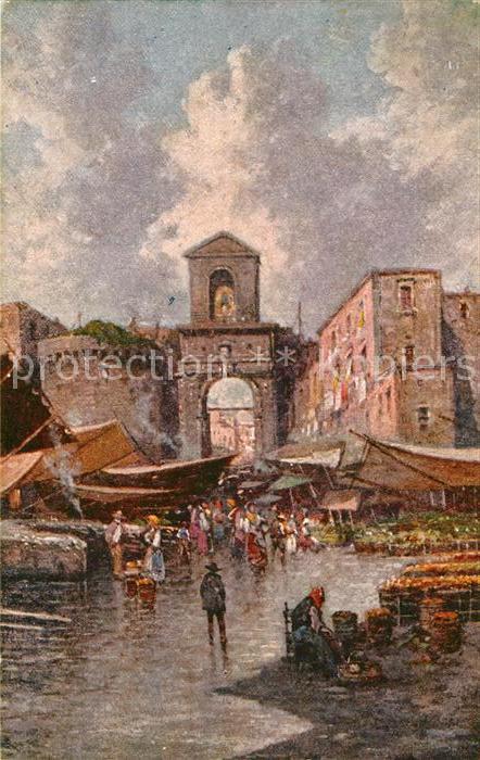Napoli Neapel Porta Capuana Kuenstlerkarte