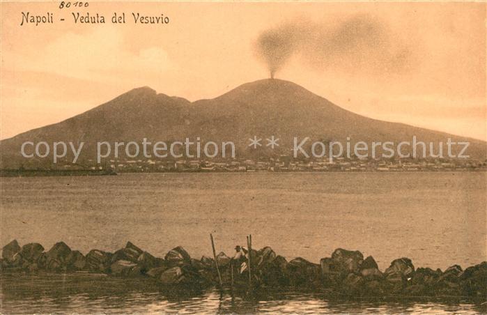 Napoli Neapel Veduta del Vesuvio Vulkan Vesuv