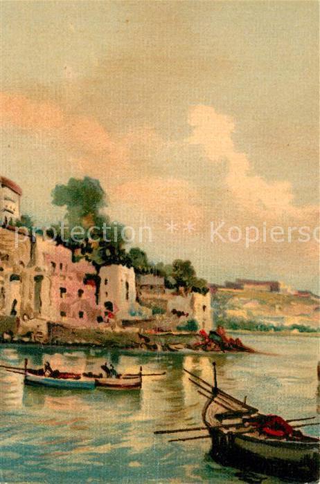 Trieste Paesaggio dal vero acquarello Kuenstlerkarte