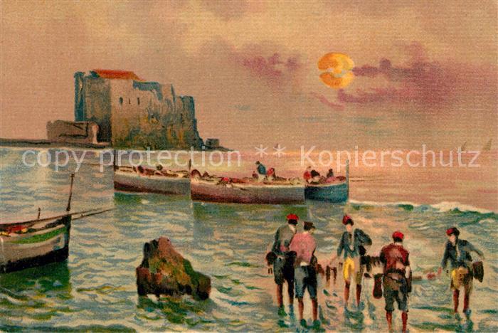 Trieste Paesaggio dal vero acquarello Kuenstlerkarte