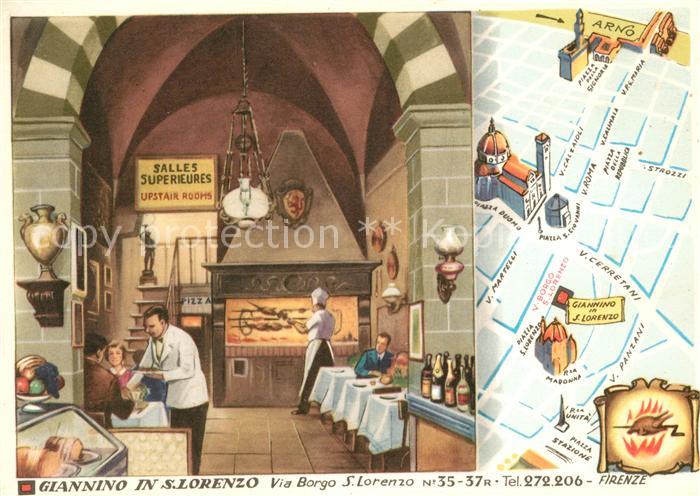 Firenze Florenz Ristorante Giannino in S. Lorenzo Kuenstlerkarte