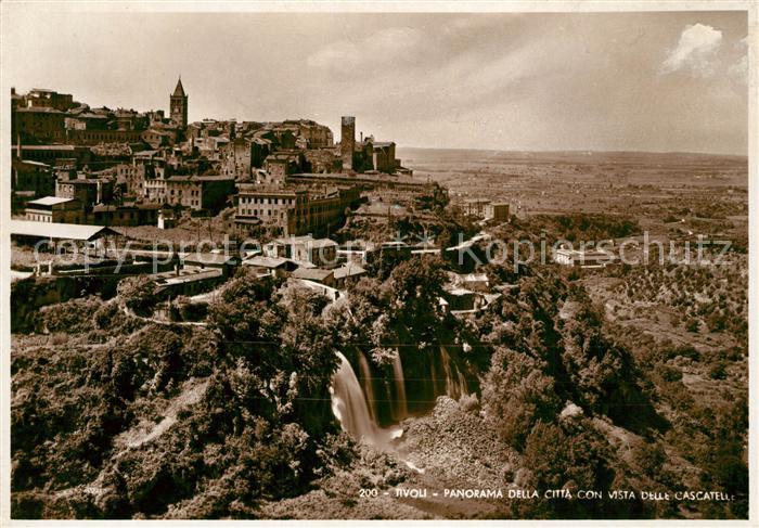 Tivoli Panorama della citta con vista delle cascatelli