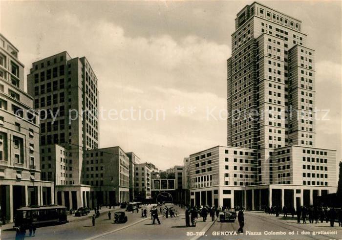 Genova Genua Liguria Piazza Colombo ed i due grattacieli