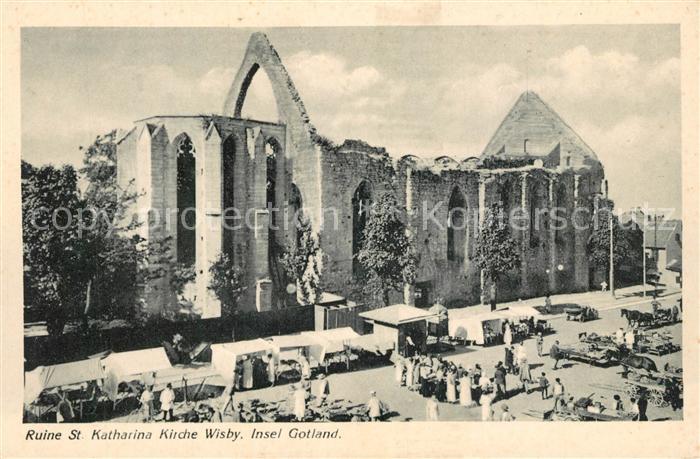 Visby Wisby Ruine St Katharina Kirche Insel Gotland