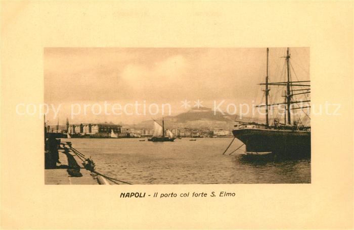 Napoli Neapel ll Porto col forte San Elmo