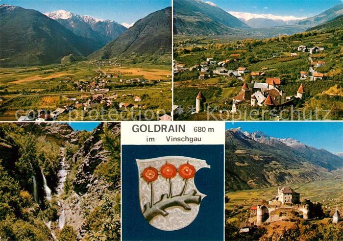 Goldrain Vinschgau Panorama Wasserfall Schloss