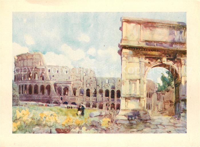 Roma Rom Arco di Tito e Colosseo Kuenstlerkarte