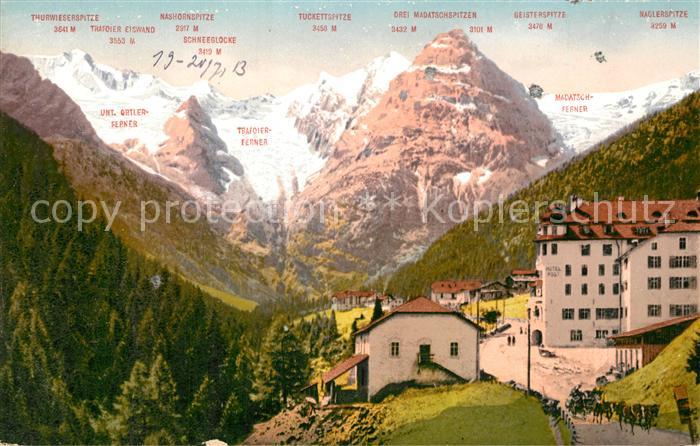 Trafoi Suedtirol Hotel Neue Post gegen Ortlergruppe