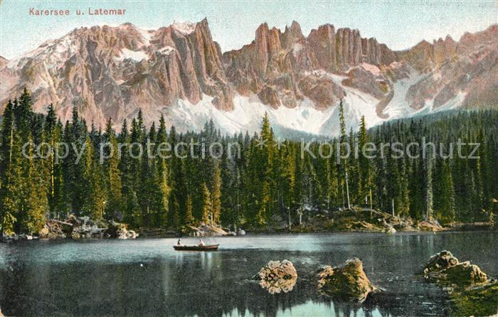 Karersee Suedtirol Bergsee Latemar Dolomiten
