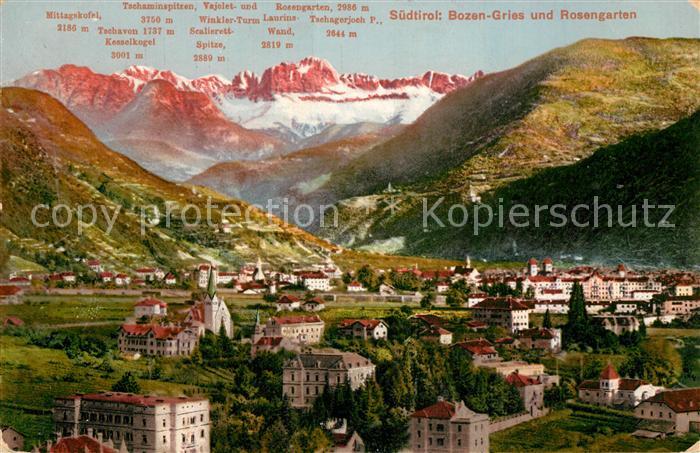 Gries-Quirein Bozen Panorama gegen Rosengarten Dolomiten