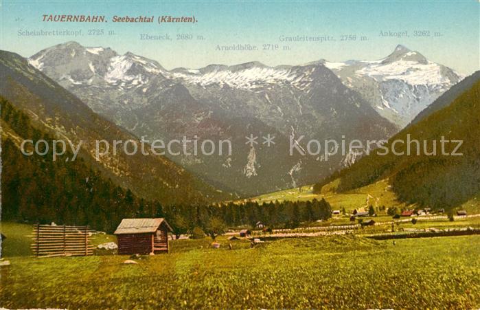 Seebachtal Landschaftspanorama Tauernbahn Hochgebirge Photochromiekarte No 11111