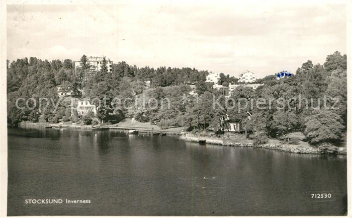 Stocksund Blick uebers Wasser Villen