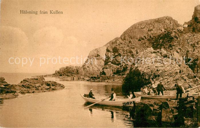 Kullen Bucht Ruderboot Felsen