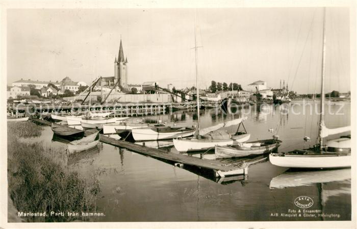 Mariestad Parti fran hamnen Hafen