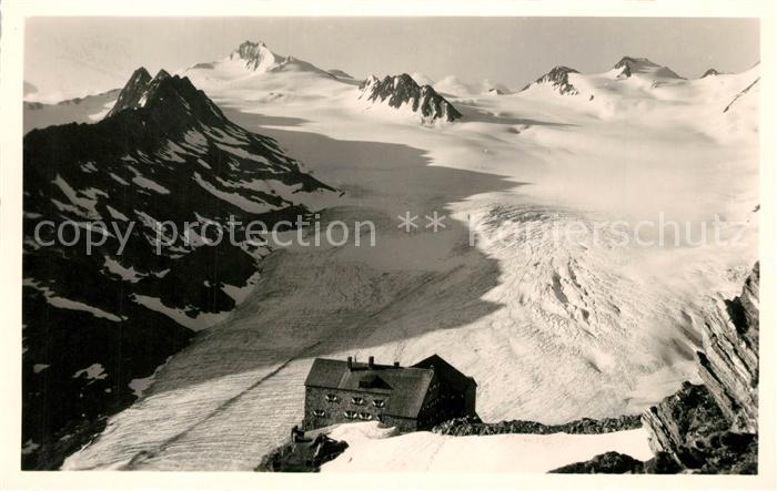 Ramolhaus Berghaus mit grossem Gurgler Gletscher oetztaler Alpen