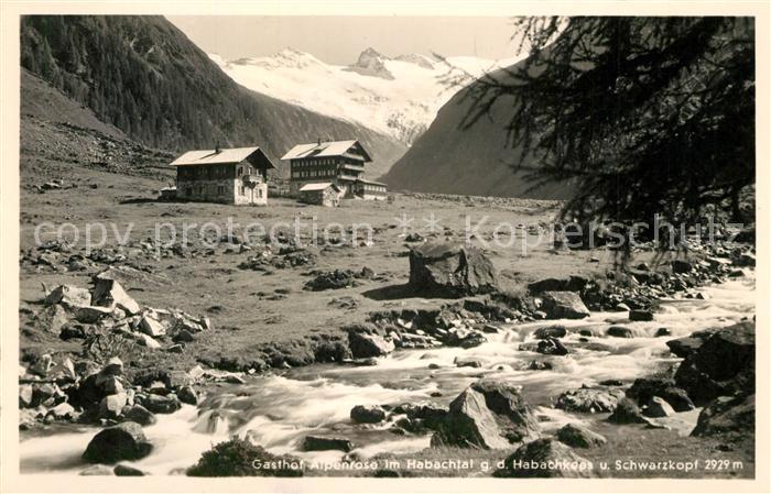 Bramberg Wildkogel Gasthof Alpenrose im Habachtal gegen Habachkette und Schwarzk
