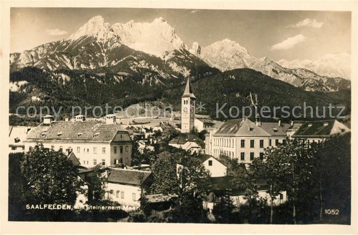 Saalfelden Steinernes Meer Ortsansicht mit Kirche