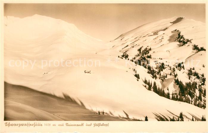 Schwarzwasserhuette mit Steinmannl und Haehlekopf Allgaeuer Alpen