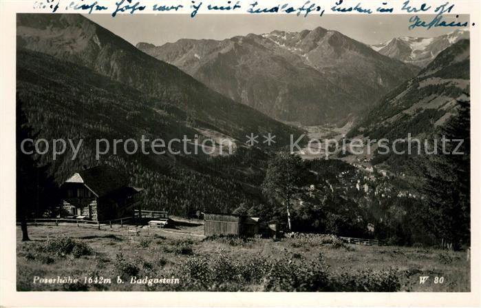 Badgastein Blick von der Poserhoehe Alpenpanorama