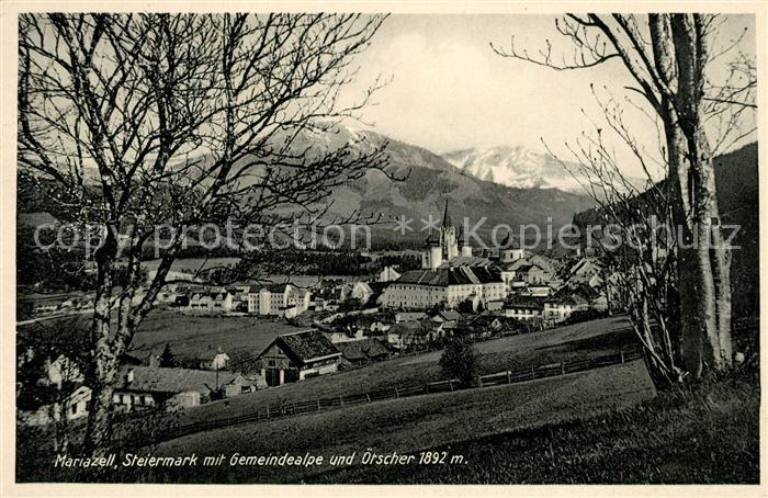 Mariazell Steiermark Gesamtansicht mit Gemeindealpe und oetscher
