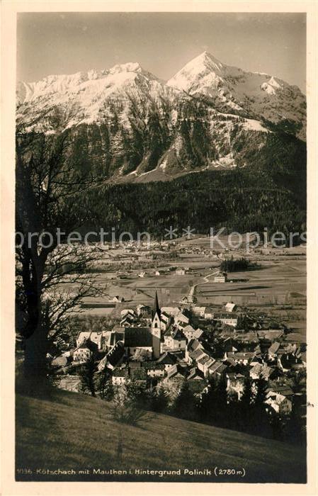 Koetschach-Mauthen Kaernten Panorama mit Blick zum Polinik Kreuzeckgruppe Ostalp