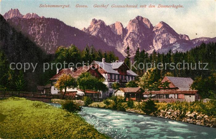 Gosau Oberoesterreich Gasthof Gosauschmied mit den Donnerkogln