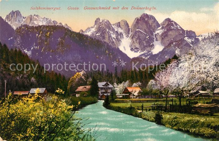 Gosau Oberoesterreich Gasthof Gosauschmied mit den Donnerkogln