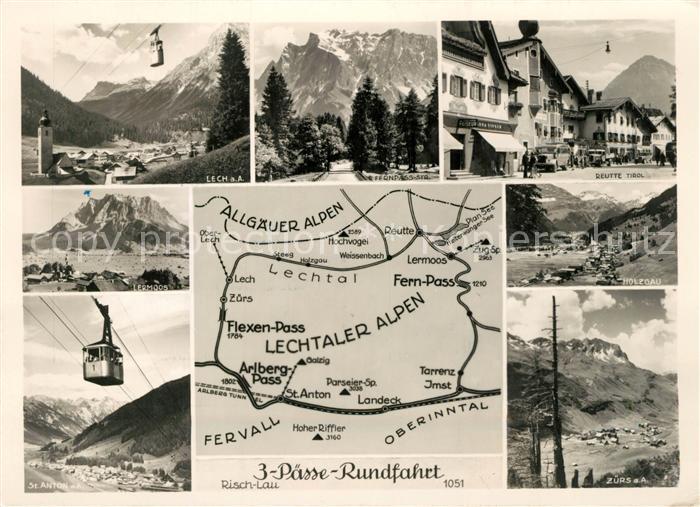 Lech Vorarlberg 3 Paesse Rundfahrt Lechtaler Alpen Landkarte