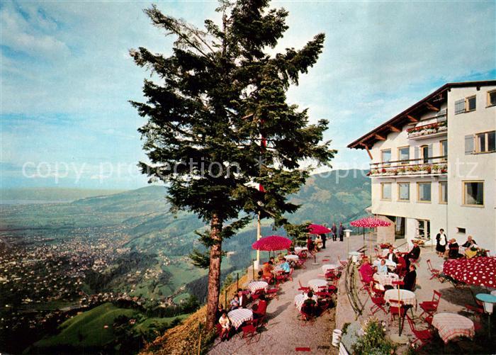 Dornbirn Vorarlberg Bergrestaurant Karren Terrasse Fernsicht Talblick