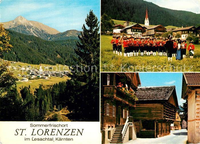 St Lorenzen Lesachtal Panorama Sommerfrische Bauernkapelle Motiv Dorfstrasse